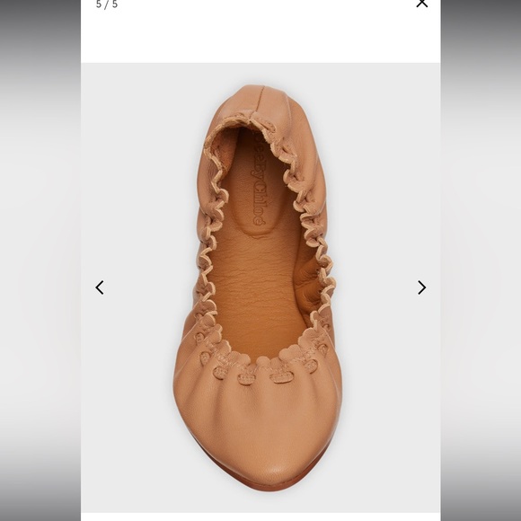 See By Chloe Shoes - See By Chole Jane Scallop Calfskin Ballerina Flats Size 5.5